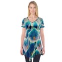 Hydrangeas-blossom-bloom-blue Short Sleeve Tunic  View1