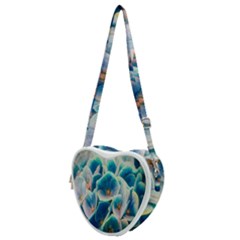 Hydrangeas-blossom-bloom-blue Heart Shoulder Bag by Ravend