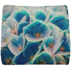 Hydrangeas-blossom-bloom-blue Seat Cushion by Ravend