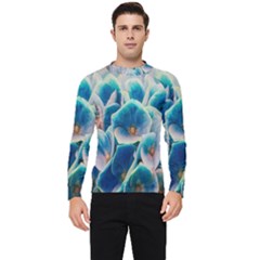 Hydrangeas-blossom-bloom-blue Men s Long Sleeve Rash Guard by Ravend