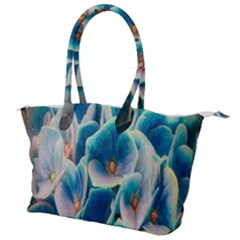 Hydrangeas-blossom-bloom-blue Canvas Shoulder Bag by Ravend