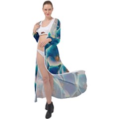 Hydrangeas-blossom-bloom-blue Maxi Chiffon Beach Wrap by Ravend