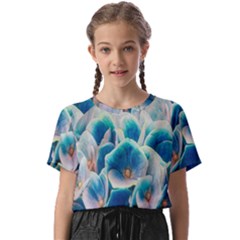 Hydrangeas-blossom-bloom-blue Kids  Basic Tee by Ravend