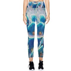 Hydrangeas-blossom-bloom-blue Pocket Leggings  by Ravend