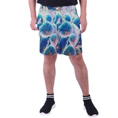 Hydrangeas-blossom-bloom-blue Men s Pocket Shorts by Ravend