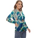 Hydrangeas-blossom-bloom-blue Zip Up Long Sleeve Blouse View3