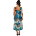 Hydrangeas-blossom-bloom-blue Square Neckline Tiered Midi Dress View4