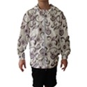 White And Brown Floral Wallpaper Flowers Background Pattern Kids  Hooded Windbreaker View1