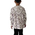 White And Brown Floral Wallpaper Flowers Background Pattern Kids  Hooded Windbreaker View2