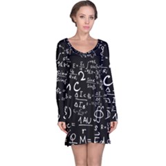 E=mc2 Text Science Albert Einstein Formula Mathematics Physics Long Sleeve Nightdress by Jancukart