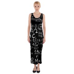 E=mc2 Text Science Albert Einstein Formula Mathematics Physics Fitted Maxi Dress by Jancukart