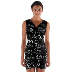 E=mc2 Text Science Albert Einstein Formula Mathematics Physics Wrap Front Bodycon Dress by Jancukart