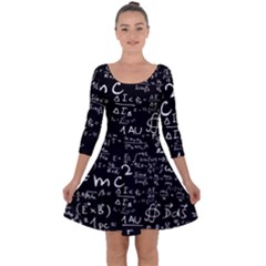 E=mc2 Text Science Albert Einstein Formula Mathematics Physics Quarter Sleeve Skater Dress