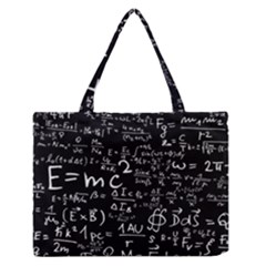 E=mc2 Text Science Albert Einstein Formula Mathematics Physics Zipper Medium Tote Bag