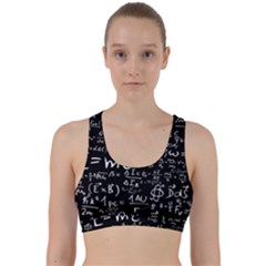 E=mc2 Text Science Albert Einstein Formula Mathematics Physics Back Weave Sports Bra by Jancukart