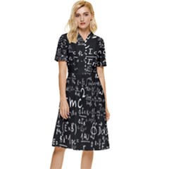 E=mc2 Text Science Albert Einstein Formula Mathematics Physics Button Top Knee Length Dress by Jancukart