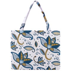 Flowers Blue Texture Style Batik Mini Tote Bag