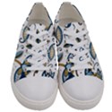 Flowers Blue Texture Style Batik Women s Low Top Canvas Sneakers View1