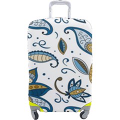 Flowers Blue Texture Style Batik Luggage Cover (large)