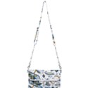 Flowers Blue Texture Style Batik Mini Crossbody Handbag View1