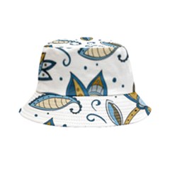 Flowers Blue Texture Style Batik Bucket Hat