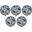 Flowers Blue Texture Style Batik Mini Round Pill Box (Pack of 5) View1