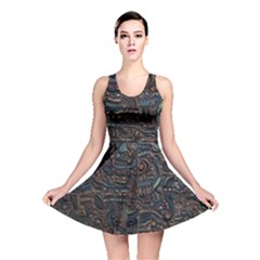 Abstract Wallpaper Artwork Pattern Texture Reversible Skater Dress