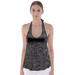 Abstract Wallpaper Artwork Pattern Texture Babydoll Tankini Top