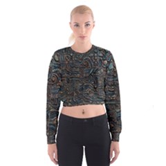 Abstract Wallpaper Artwork Pattern Texture Cropped Sweatshirt