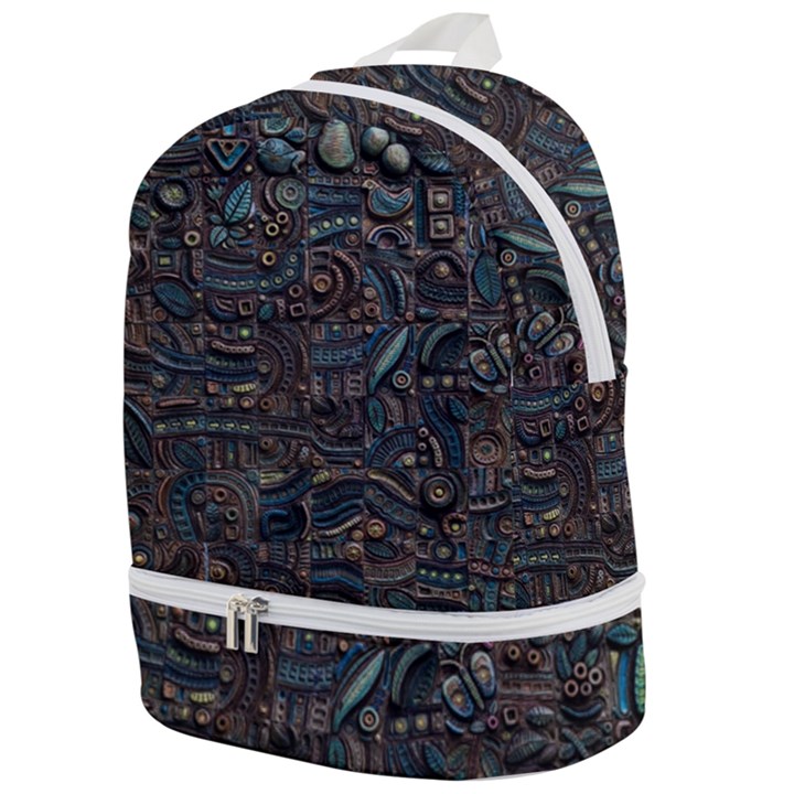 Abstract Wallpaper Artwork Pattern Texture Zip Bottom Backpack