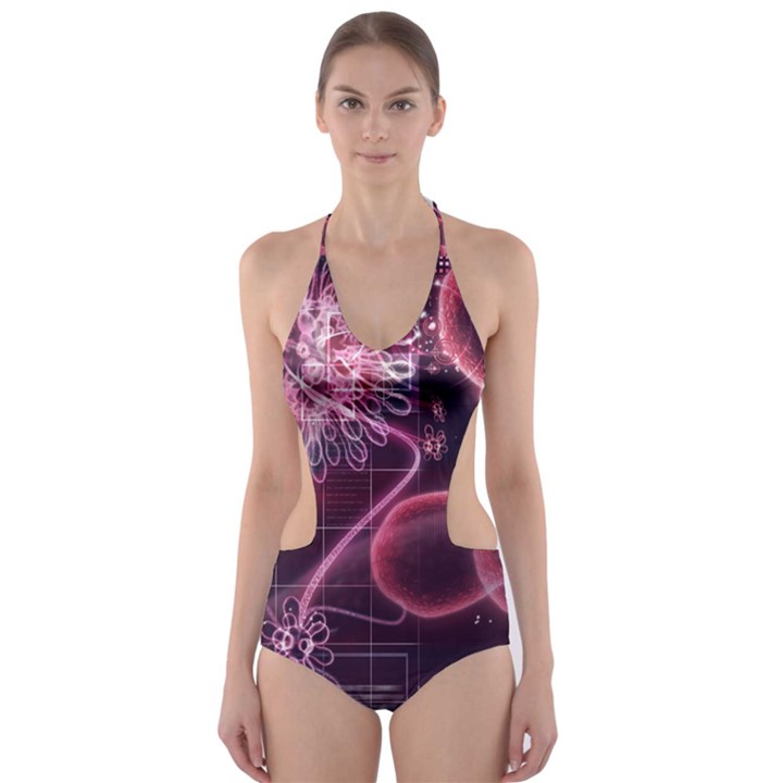 Formula Math Mathematics Physics Science Cut-Out One Piece Swimsuit