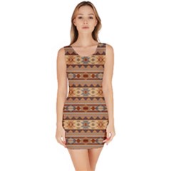 Southwest-pattern-tan-large Bodycon Dress