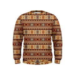 Southwest-pattern-tan-large Kids  Sweatshirt by SouthwestDesigns