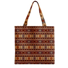 Southwest-pattern-tan-large Zipper Grocery Tote Bag by SouthwestDesigns