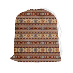 Southwest-pattern-tan-large Drawstring Pouch (2xl)