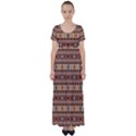 Southwest-pattern-tan-large High Waist Short Sleeve Maxi Dress View1