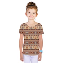 Southwest-pattern-tan-large Kids  One Piece Tee