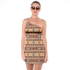 Southwest-pattern-tan-large One Soulder Bodycon Dress by SouthwestDesigns