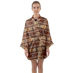 Southwest-pattern-tan-large Long Sleeve Satin Kimono by SouthwestDesigns