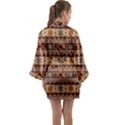 Southwest-pattern-tan-large Long Sleeve Satin Kimono View2