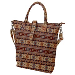 Southwest-pattern-tan-large Buckle Top Tote Bag by SouthwestDesigns