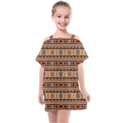 Southwest-pattern-tan-large Kids  One Piece Chiffon Dress by SouthwestDesigns