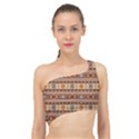 Southwest-pattern-tan-large Spliced Up Bikini Top  View1