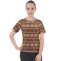 Southwest-pattern-tan-large Women s Sport Raglan Tee