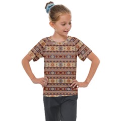 Southwest-pattern-tan-large Kids  Mesh Piece Tee