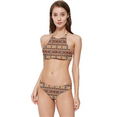 Southwest-pattern-tan-large Banded Triangle Bikini Set