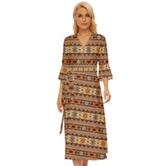 Southwest-pattern-tan-large Midsummer Wrap Dress