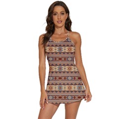 Southwest-pattern-tan-large 2-in-1 Flare Activity Dress