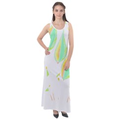 Leaves Design T- Shirtleaves T- Shirt (3) Sleeveless Velour Maxi Dress by maxcute