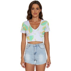 Leaves Design T- Shirtleaves T- Shirt (3) V-neck Crop Top